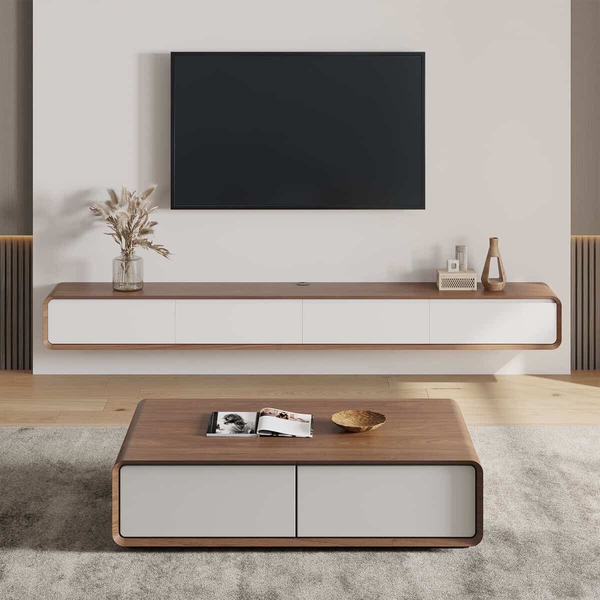 Floating Tv stand and Coffee table